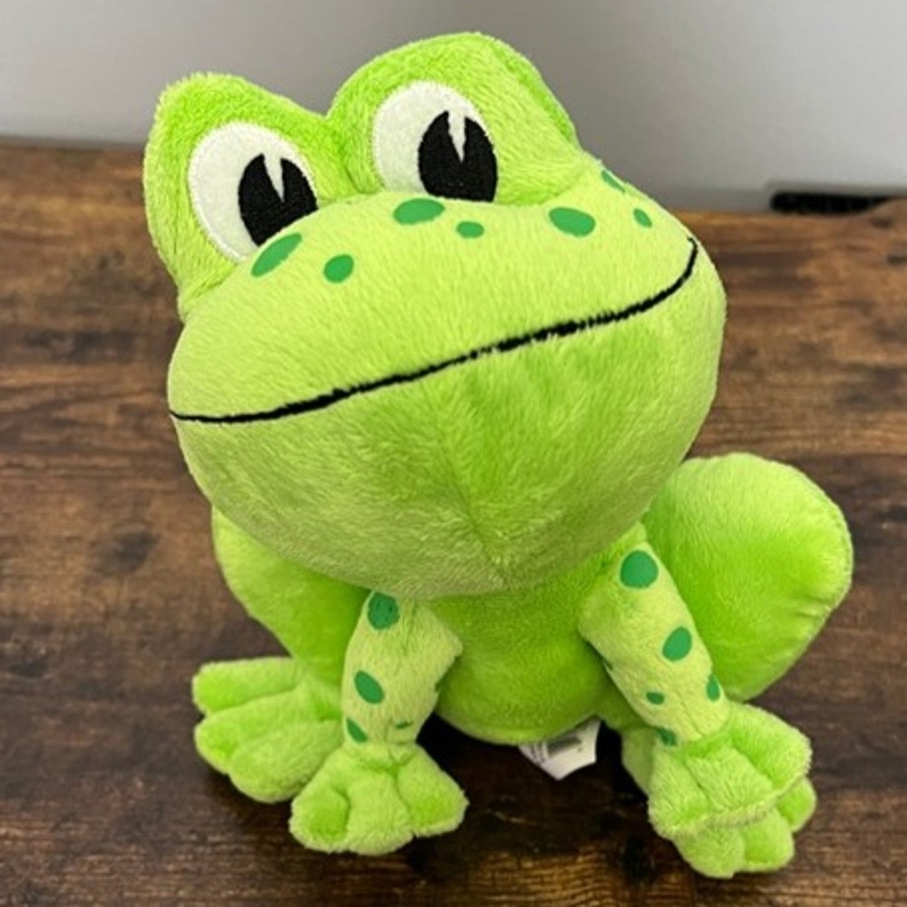 Walmart Green Frog Polka Dot Plush Stuffed Animal Toy Dept 18 Lime Green Spotted